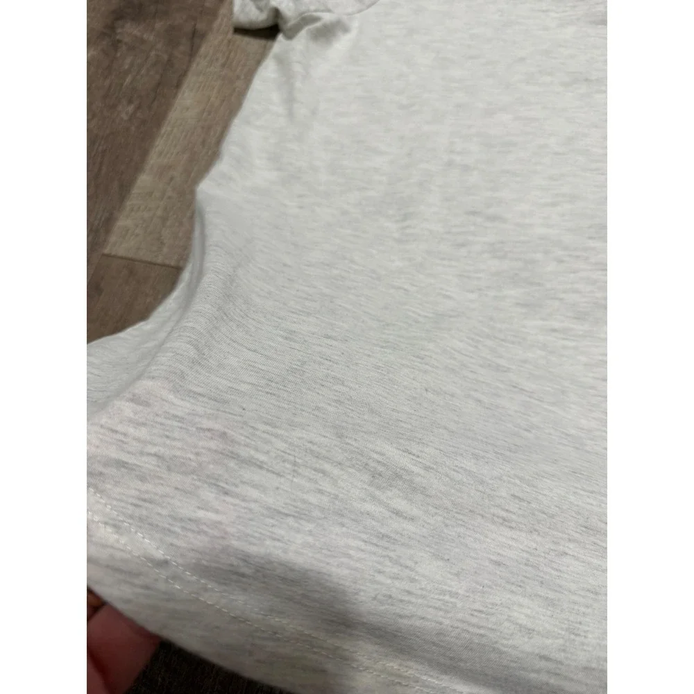 Mighty Fine Women's XL Grey Botanical Flower Graphic Tee‎ Short Sleeve T-Shirt